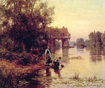 Louis Aston Knight : Two Girls by a Stream